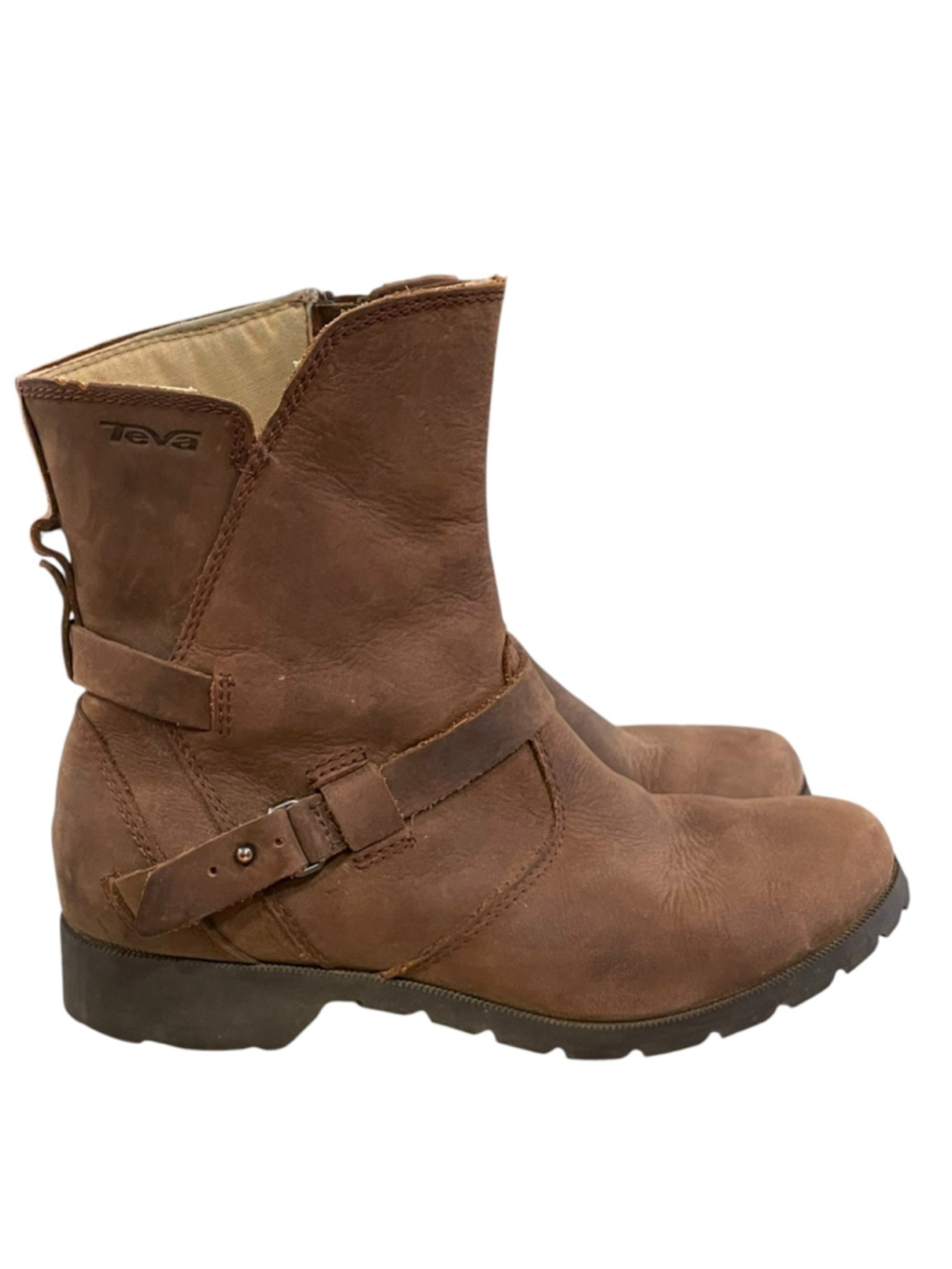 Teva Womens De La Vina Size 6.5 Waterproof Leather Boots Brown 1007427